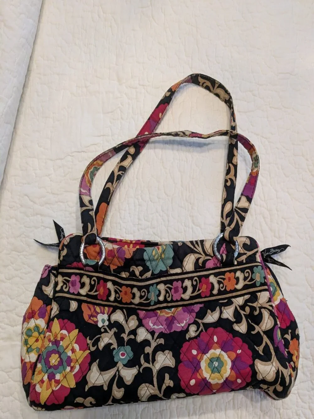 Vera Bradley Tan Quilted Floral Purse
